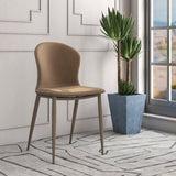 Mosaic Modern Upholstered Fabric Dining Chair with Metal Legs by LeisureMod