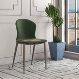 Mosaic Modern Upholstered Fabric Dining Chair with Metal Legs by LeisureMod