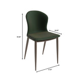 Mosaic Modern Upholstered Fabric Dining Chair with Metal Legs by LeisureMod