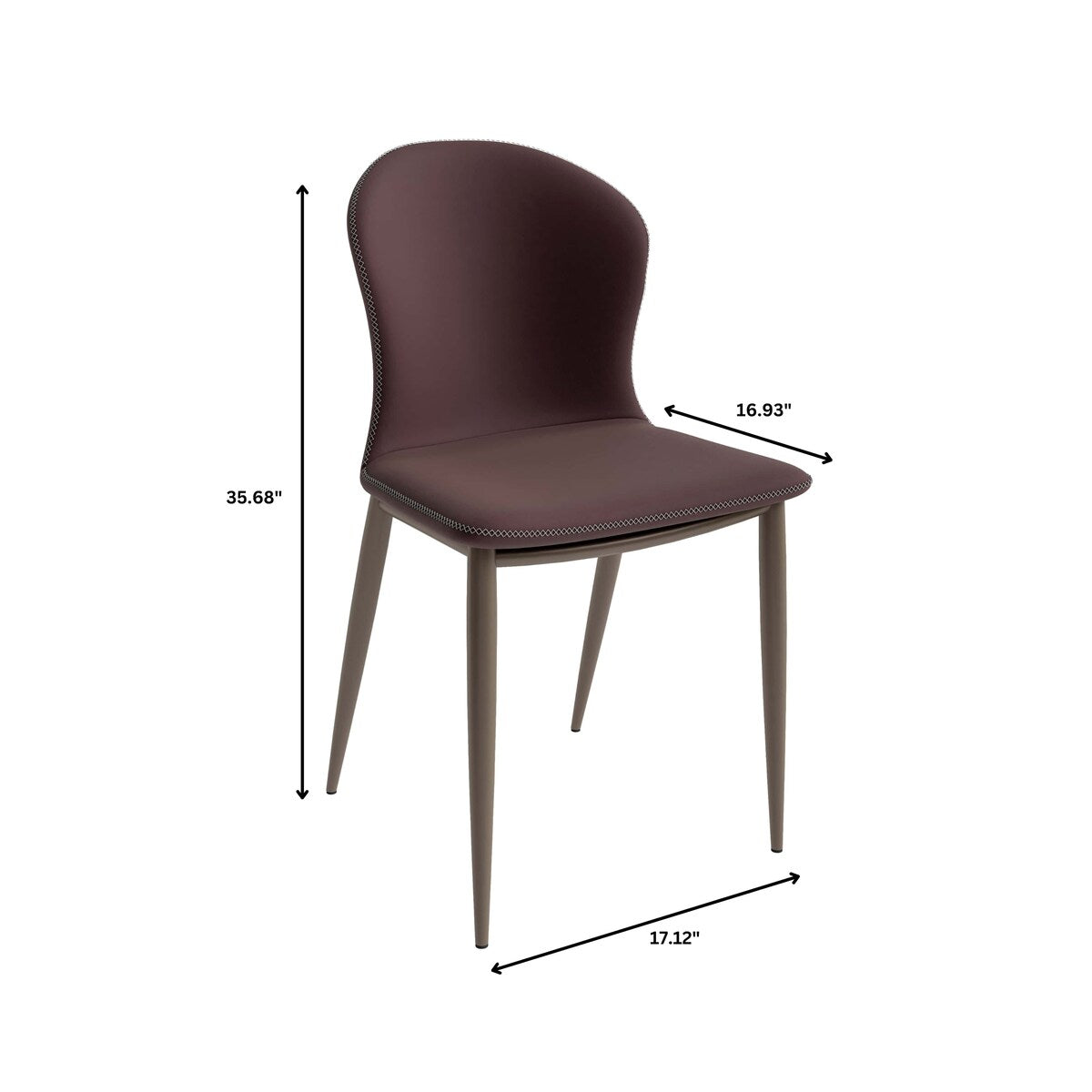 Mosaic Modern Upholstered Fabric Dining Chair with Metal Legs by LeisureMod