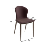 Mosaic Modern Upholstered Fabric Dining Chair with Metal Legs by LeisureMod
