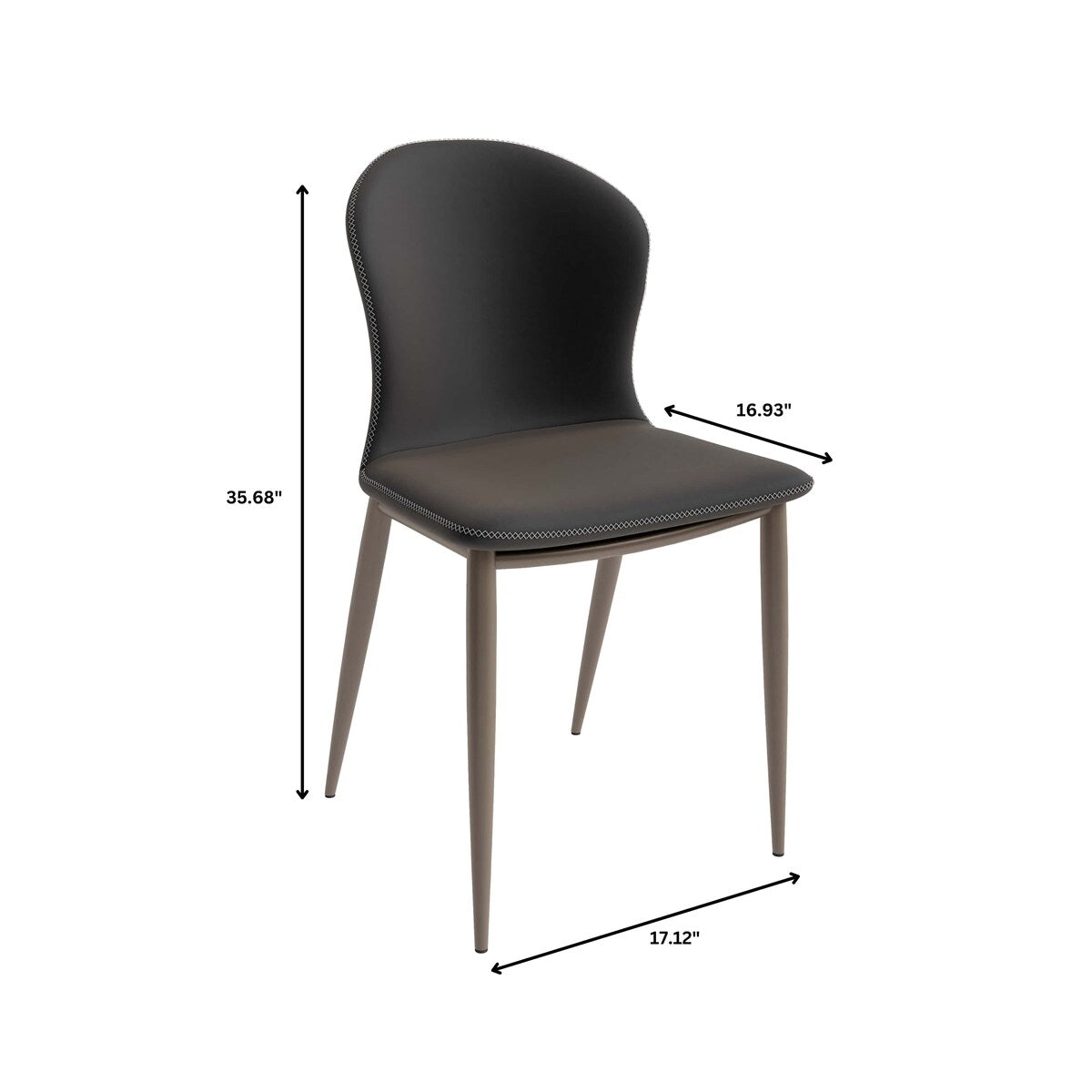 Mosaic Modern Upholstered Fabric Dining Chair with Metal Legs by LeisureMod