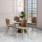Mosaic Modern Upholstered Fabric Dining Chair with Metal Legs by LeisureMod