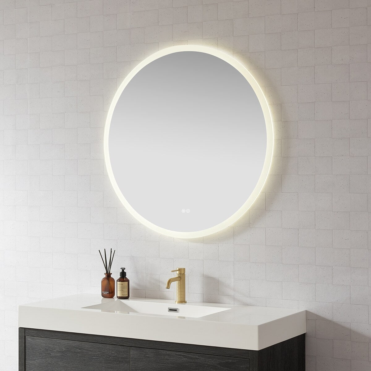 Moscow Round Frameless LED Wall Bath Vanity Mirror