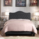 Moser Bay Adella Linen Upholstered Waved Top Tufted Bed