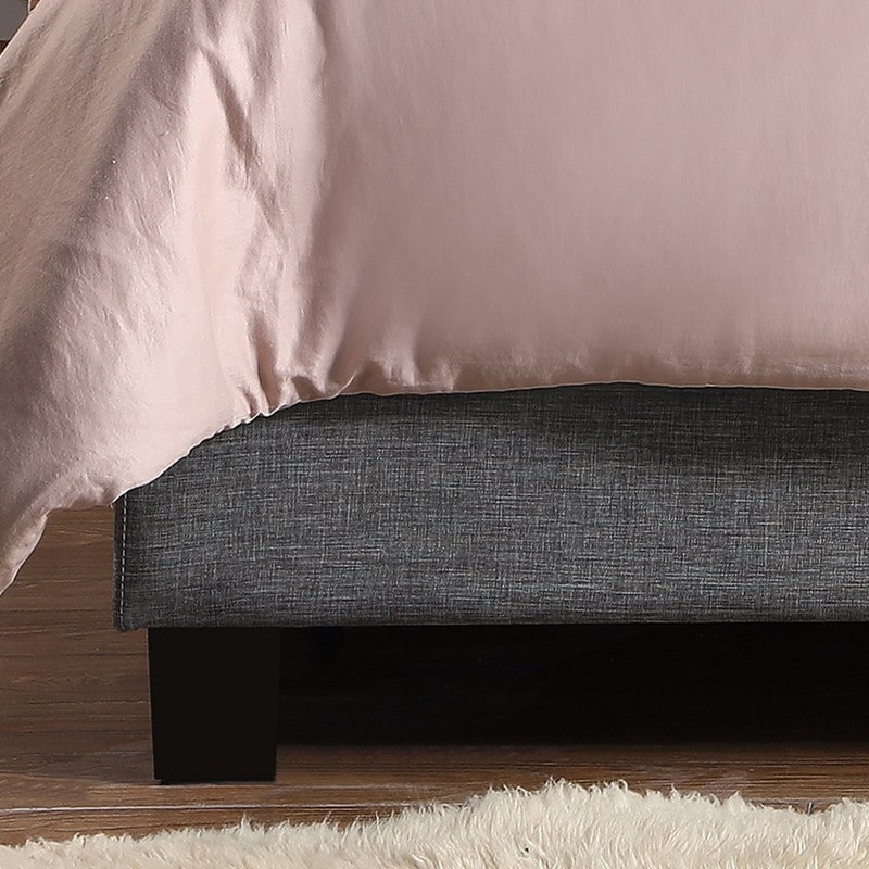 Moser Bay Adella Linen Upholstered Waved Top Tufted Bed