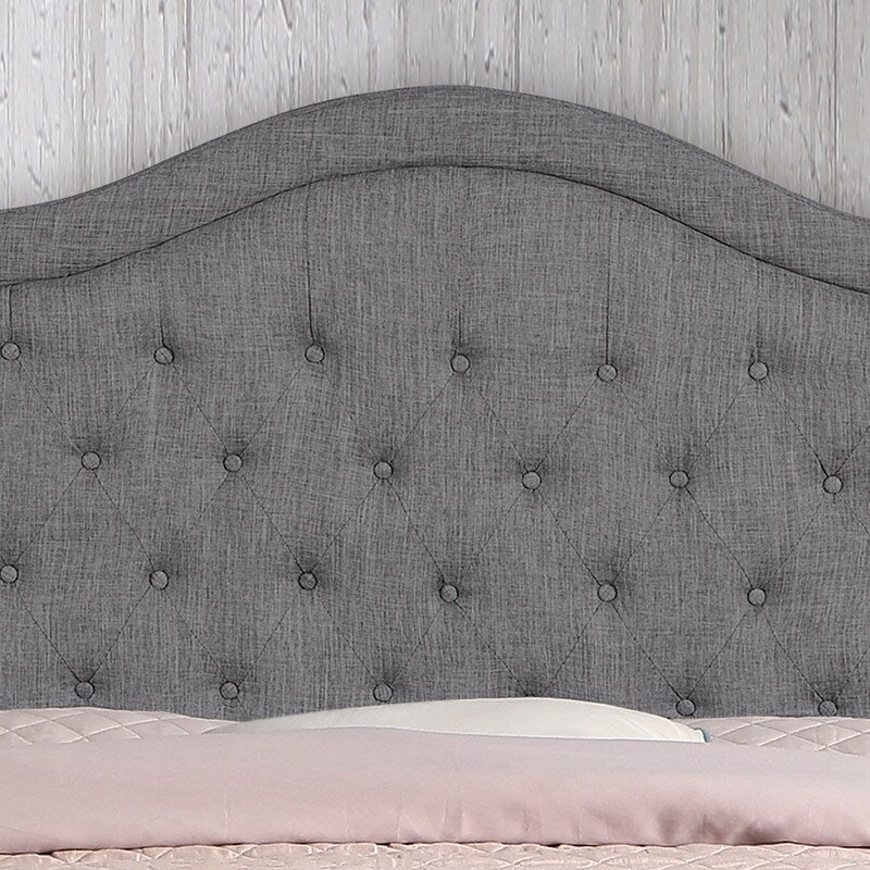Moser Bay Adella Linen Upholstered Waved Top Tufted Bed