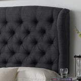 Isabella Diamond Tufted Wingback Upholstered Platform Bed