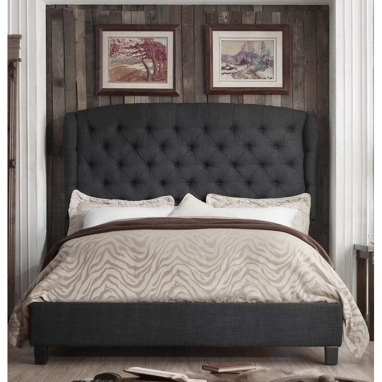 Isabella Diamond Tufted Wingback Upholstered Platform Bed