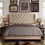 Isabella Diamond Tufted Wingback Upholstered Platform Bed