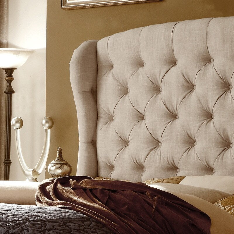 Isabella Diamond Tufted Wingback Upholstered Platform Bed