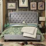 Isabella Diamond Tufted Wingback Upholstered Platform Bed