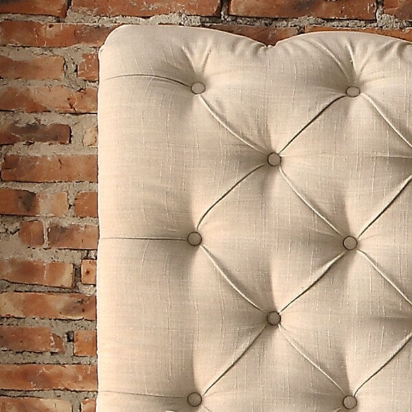 Moser Bay Furniture Calia Tufted Upholstery Chesterfield Headboard, Queen, Beige