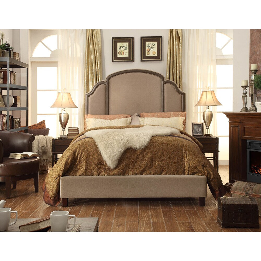 Moser Bay Furniture Ricca Mocha Queen Upholstered Platform Bed