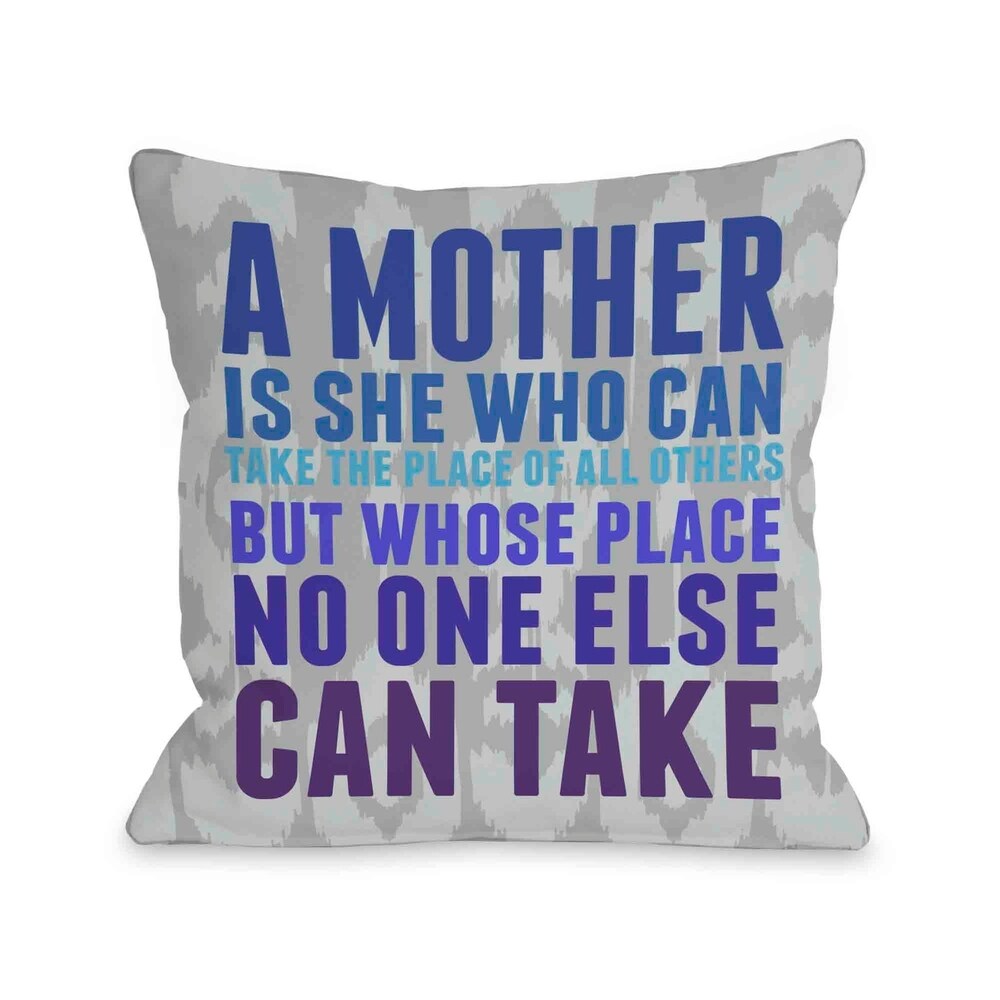 Mother's Place Ikat - Gray Blue Violet Pillow by OBC