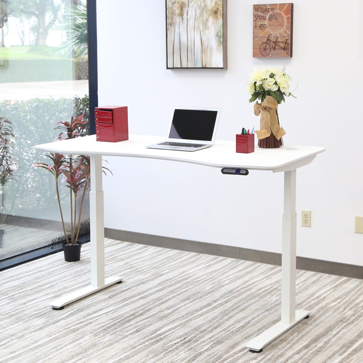 Motionwise SDD60W Electric Standing Desk, 30?x60" Manager Series, White