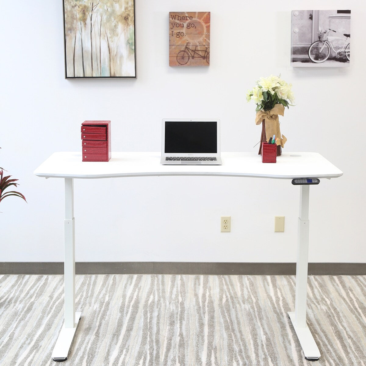 Motionwise SDD60W Electric Standing Desk, 30?x60" Manager Series, White