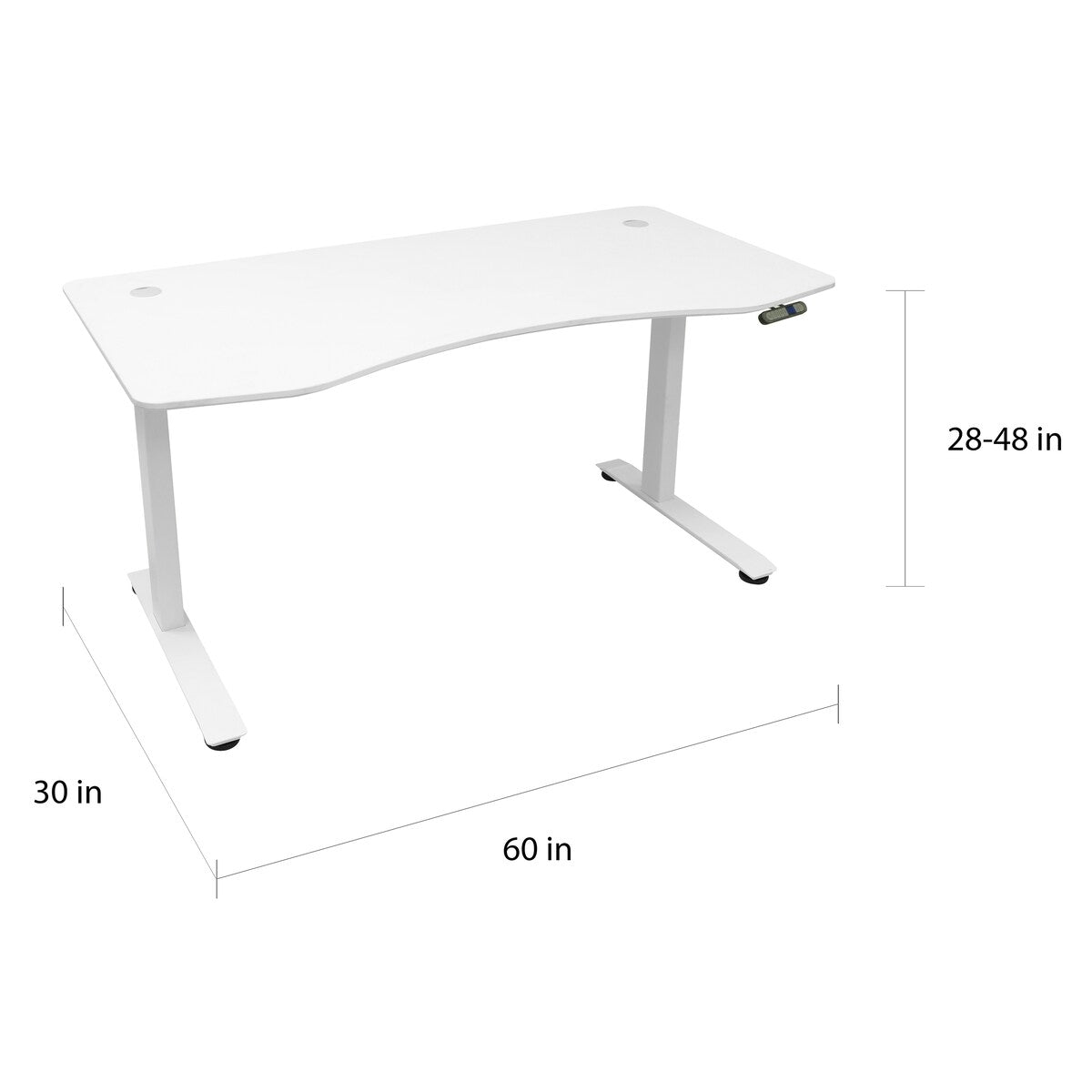 Motionwise SDD60W Electric Standing Desk, 30?x60" Manager Series, White