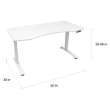 Motionwise SDD60W Electric Standing Desk, 30?x60" Manager Series, White