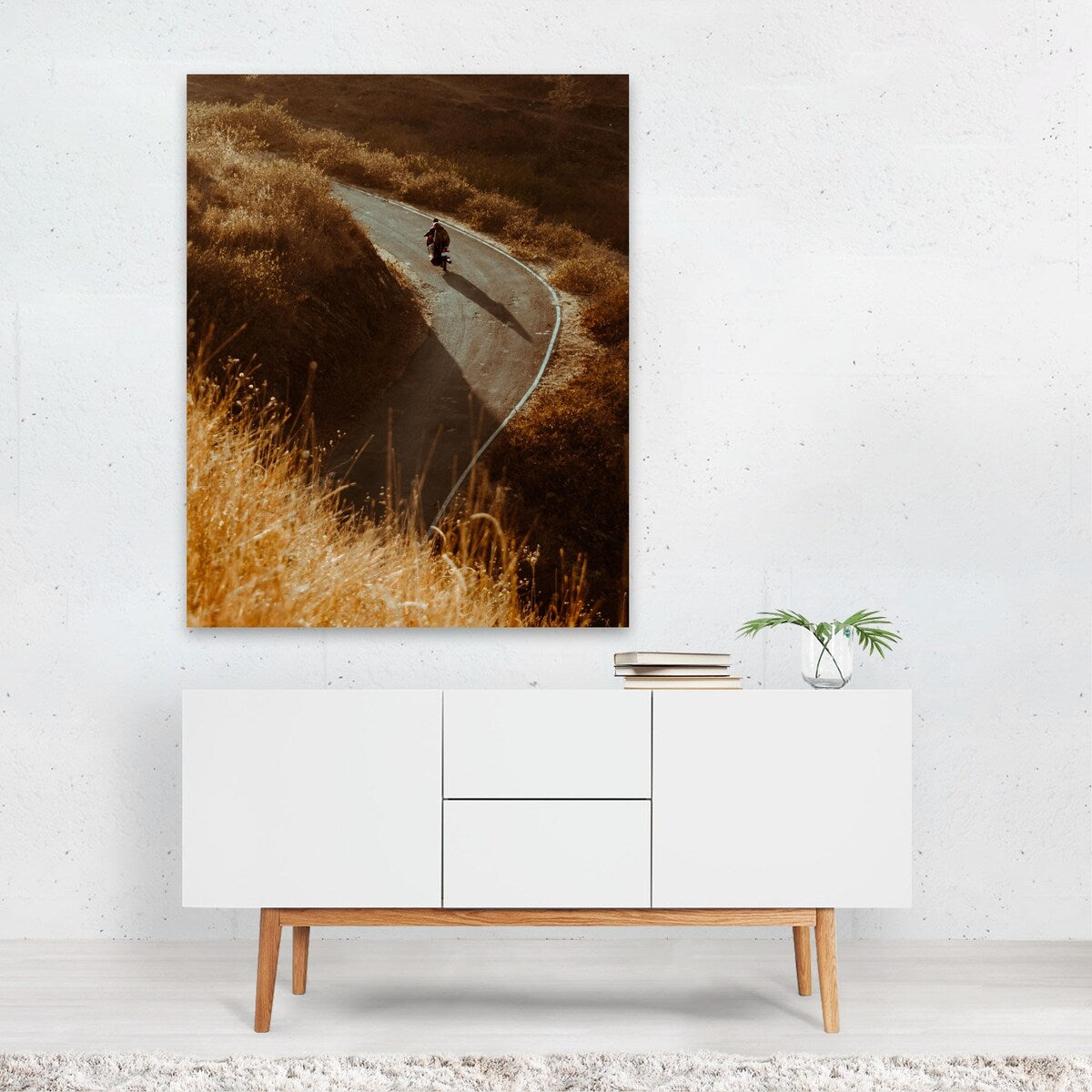 Motorcycle in Nature Photography Family Landscape Art Print/Poster