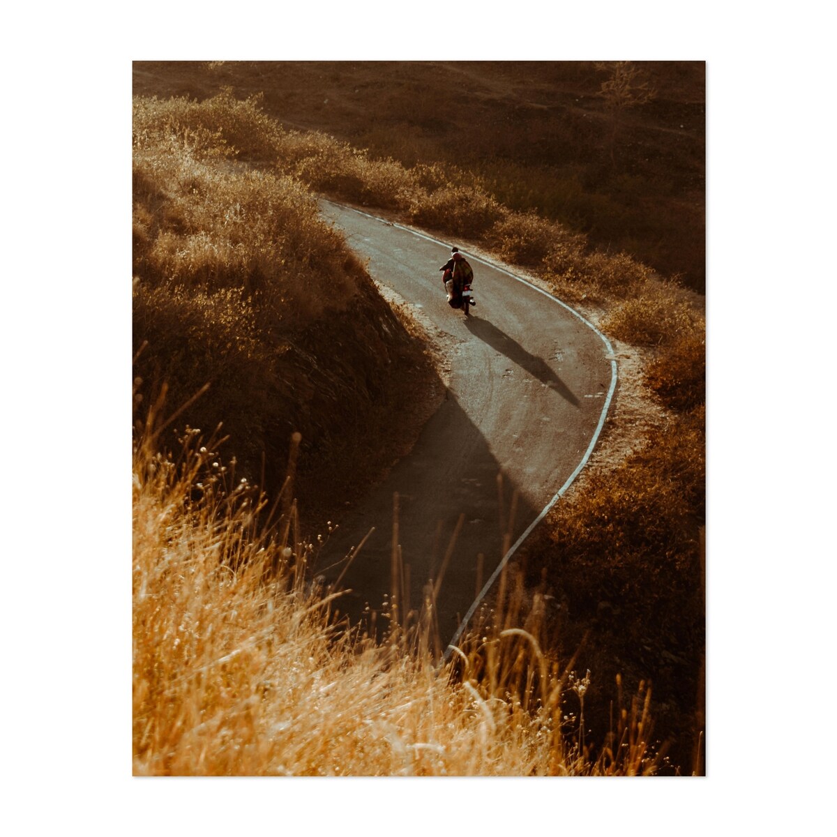 Motorcycle in Nature Photography Family Landscape Art Print/Poster