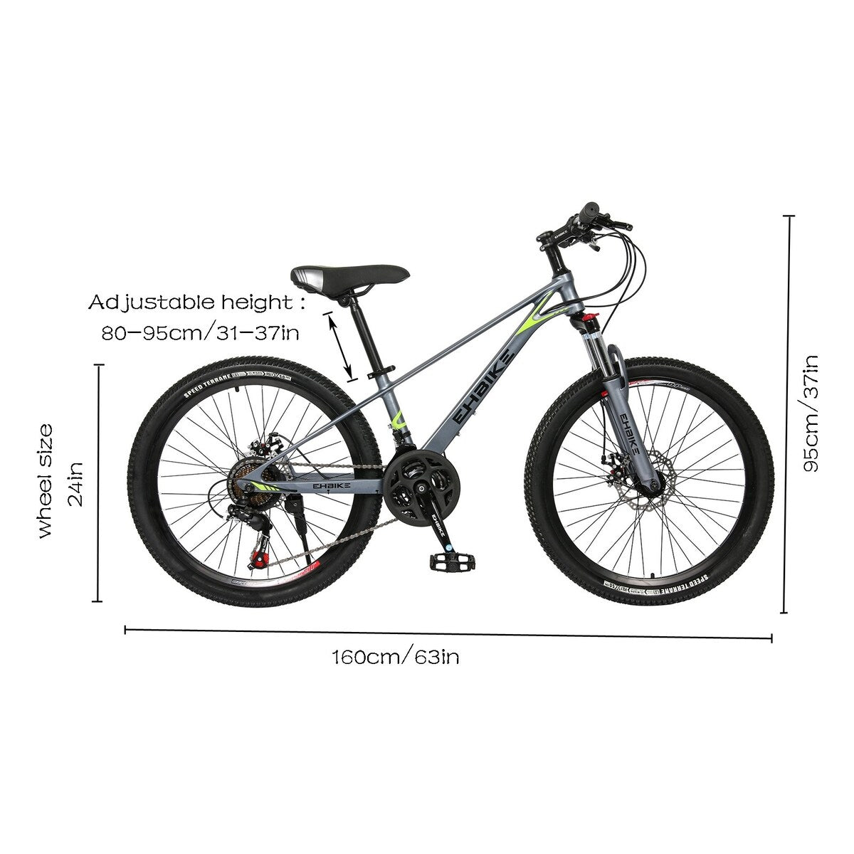 Mountain Bike 24-inch ,21-Speed ,Magnesium Alloy Frame,Whole Body Paint