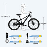 Mountain Bike,24 Inch MTB for Boys and Girls Age 9-12 Years,Multiple Colors