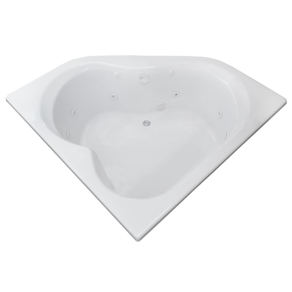 Atlantis Whirlpools Cascade 60 x 60 Corner Whirlpool Jetted Bathtub in White