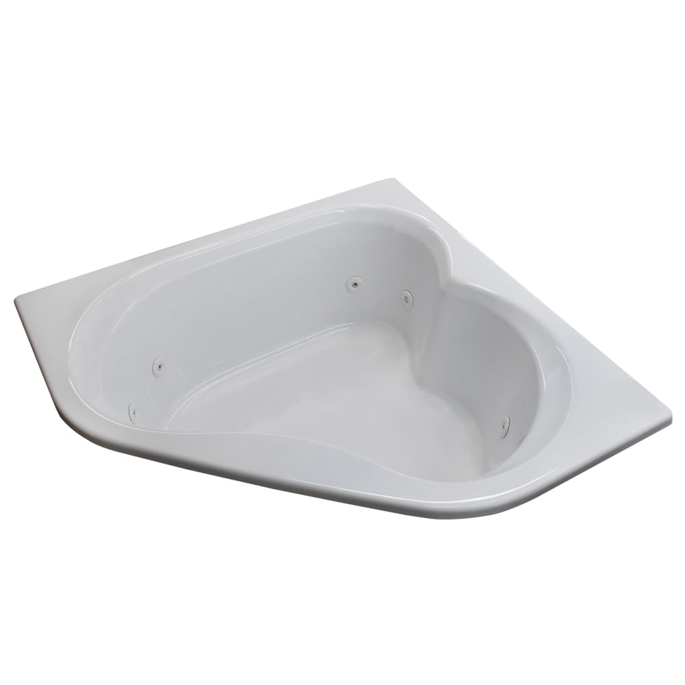Atlantis Whirlpools Cascade 60 x 60 Corner Whirlpool Jetted Bathtub in White
