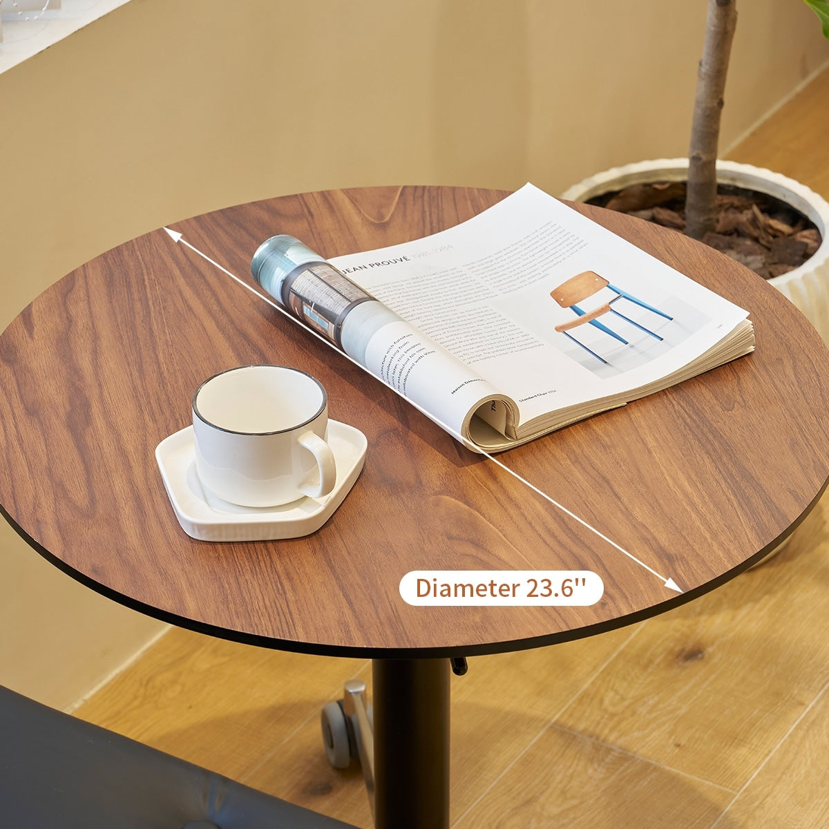 Standing Desk Adjustable Bar Pub Table with Castors - 27.50 x 27.50 x 42.90