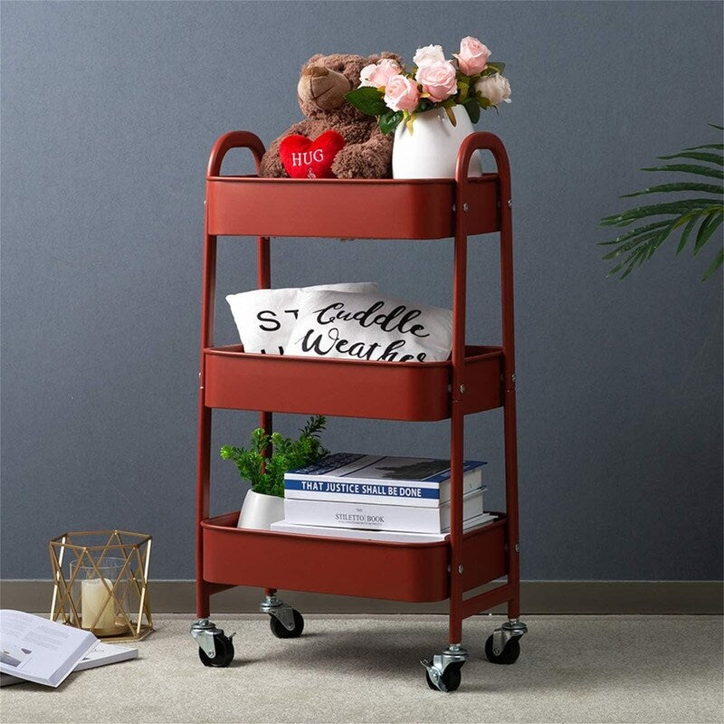 Movable Rolling Organizer Cart - 15.35"D x 27.5"W x 11.42"H