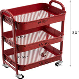 Movable Rolling Organizer Cart - 15.35"D x 27.5"W x 11.42"H