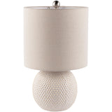 Livabliss Moyra Beige Hobnail Ceramic Table Lamp