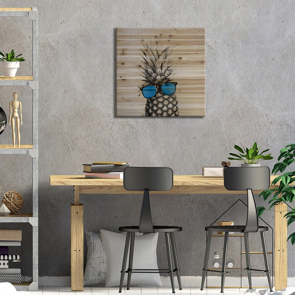 Mr. Pineapple II Print On Wood by Chelsea Victoria - Multi-Color
