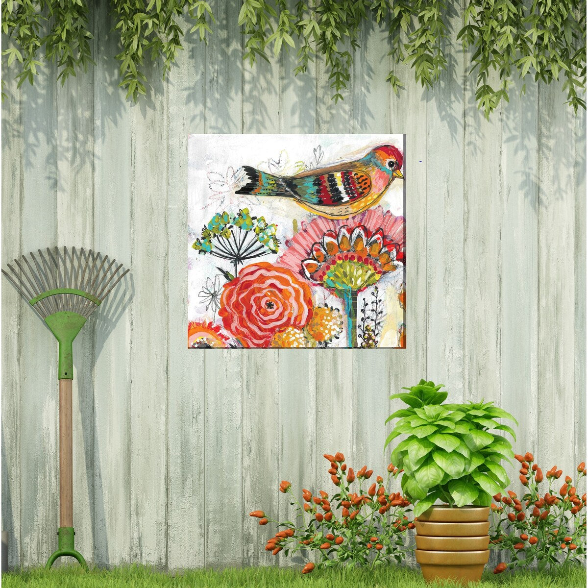 Mrs. Tweeter Indoor/Outdoor Art 24"x24"
