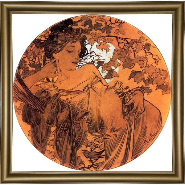 Mucha Autumn Medallion-VINAPP113788 Print 10"x10" by Vintage Apple Collection