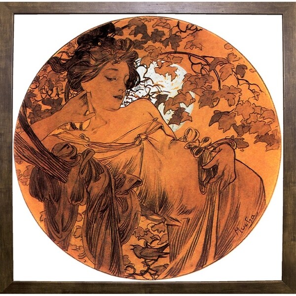 Mucha Autumn Medallion-VINAPP113788 Print 10"x10" by Vintage Apple Collection