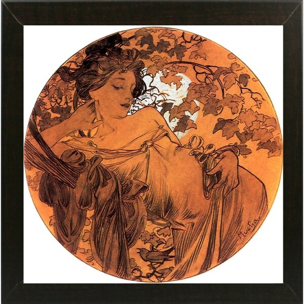 Mucha Autumn Medallion-VINAPP113788 Print 10"x10" by Vintage Apple Collection