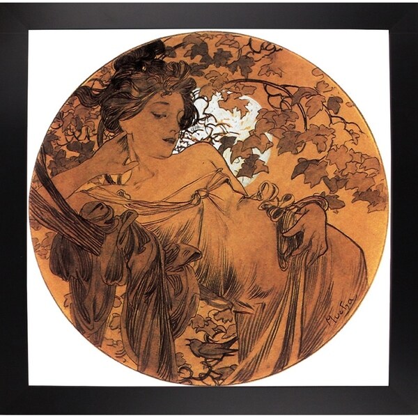 Mucha Autumn Medallion-VINAPP113788 Print 10"x10" by Vintage Apple Collection