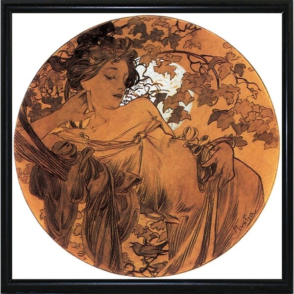 Mucha Autumn Medallion-VINAPP113788 Print 10"x10" by Vintage Apple Collection