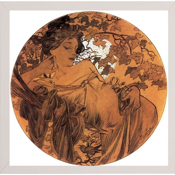 Mucha Autumn Medallion-VINAPP113788 Print 10"x10" by Vintage Apple Collection