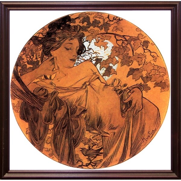 Mucha Autumn Medallion-VINAPP113788 Print 10"x10" by Vintage Apple Collection