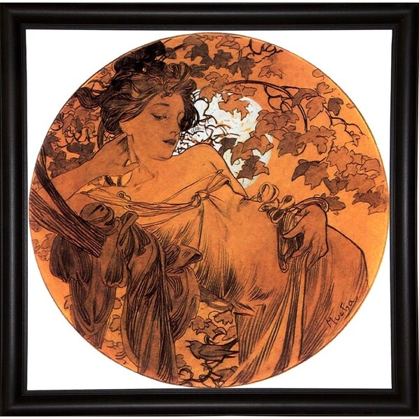 Mucha Autumn Medallion-VINAPP113788 Print 10"x10" by Vintage Apple Collection