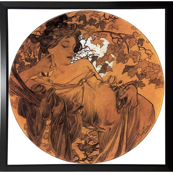 Mucha Autumn Medallion-VINAPP113788 Print 10"x10" by Vintage Apple Collection