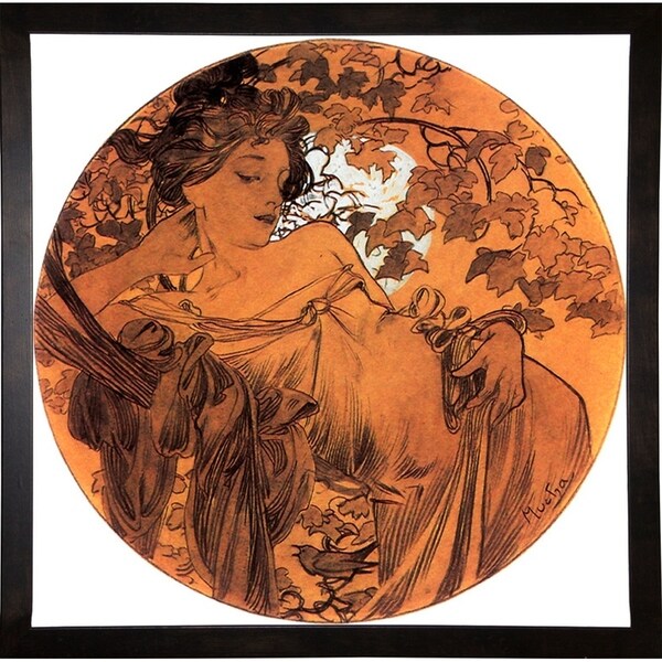 Mucha Autumn Medallion-VINAPP113788 Print 10"x10" by Vintage Apple Collection