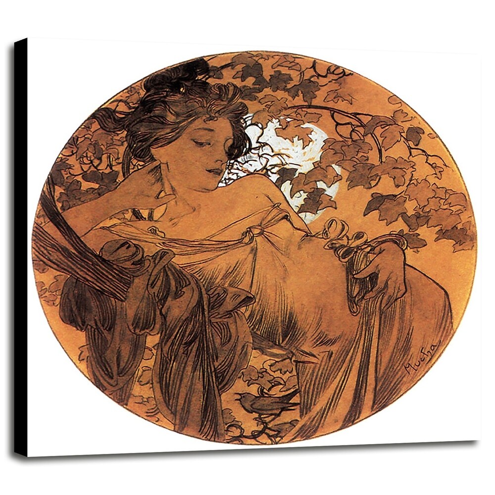 Mucha Autumn Medallion-VINAPP113788 Print 10"x10" by Vintage Apple Collection