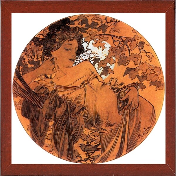 Mucha Autumn Medallion-VINAPP113788 Print 10"x10" by Vintage Apple Collection