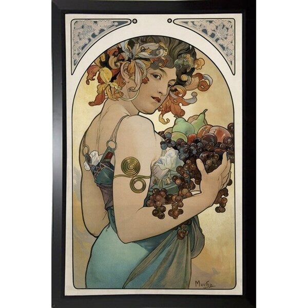 Mucha Fruit Panel-VINAPP113774 Print 24"x15.25" by Vintage Apple Collection