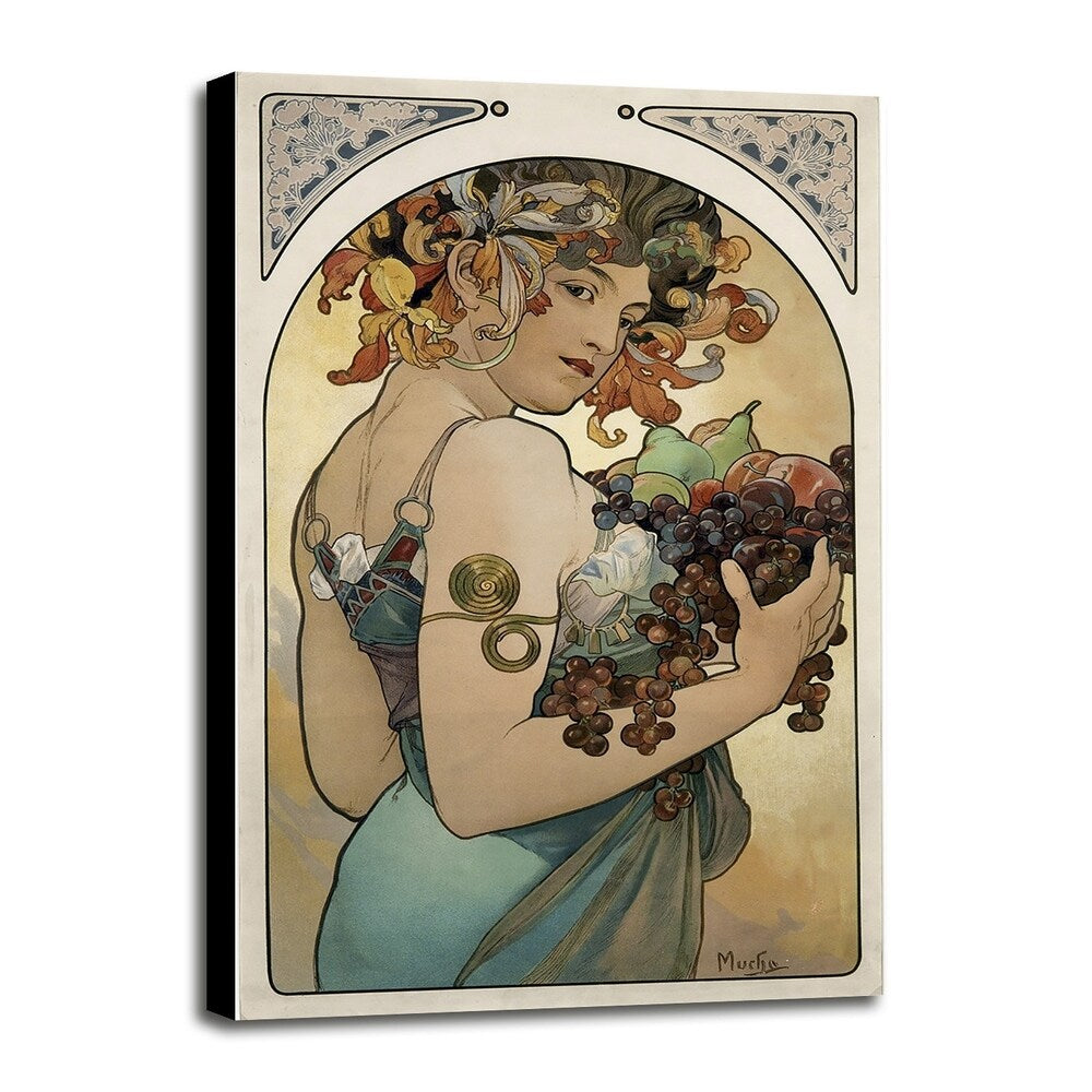 Mucha Fruit Panel-VINAPP113774 Print 24"x15.25" by Vintage Apple Collection