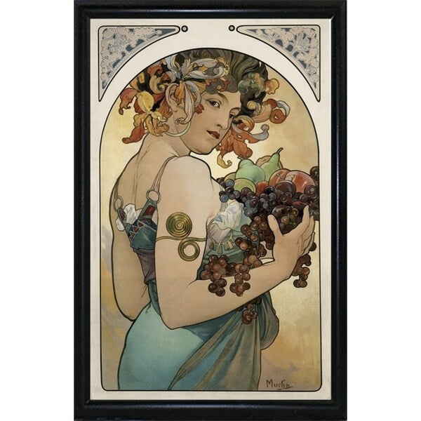 Mucha Fruit Panel-VINAPP113774 Print 24"x15.25" by Vintage Apple Collection